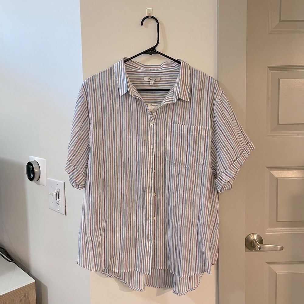Madewell Rainbow Short Sleeve Button-Down